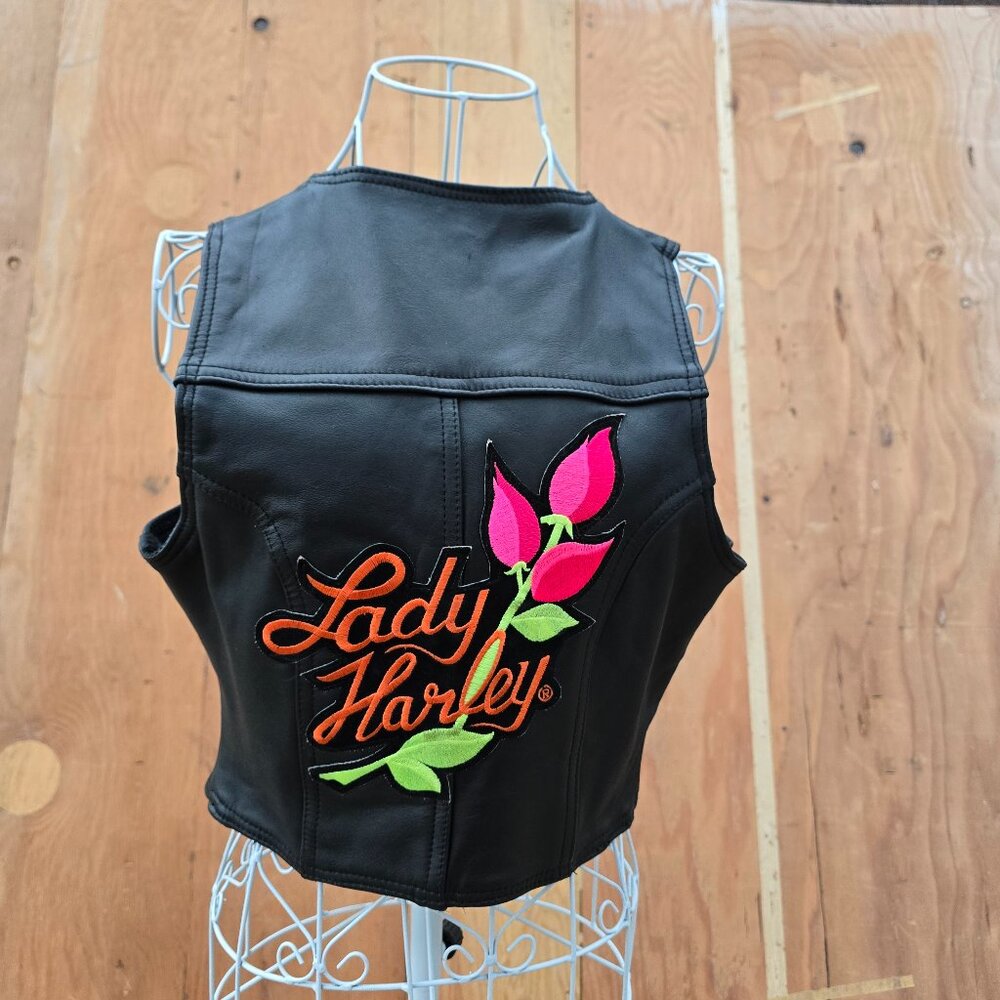 LADY HARLEY All American Rider ladies leather vest. S